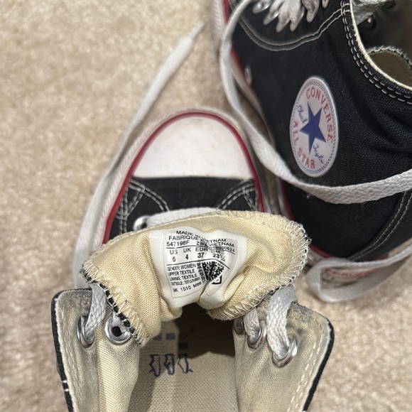 Black High-Top Wedge Sneakers - Picture 4 of 5